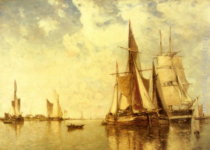 Shipping on the Scheldt painting - Paul-Jean Clays Shipping on the Scheldt art painting